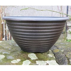 Greenfingers Striation Bowl Planter - Black and Copper