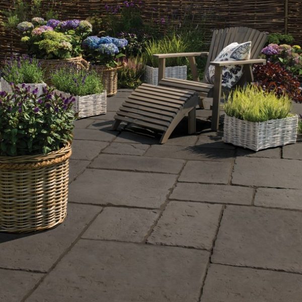 StoneFlair by Bradstone, Old Town Paving Dark Grey Patio Pack - 6.40 m2 Per Pack