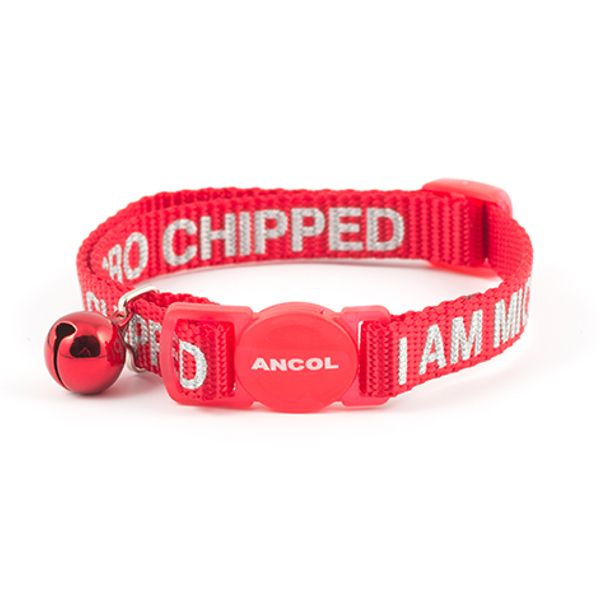 Ancol Safety First I am Micro Chipped Safety Buckle Cat Collar - 20-30cm